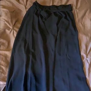 Tie-front dark blue dress pants
